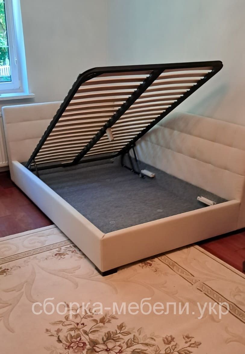 Сборка двуспальной кровати с подъемным механизмом