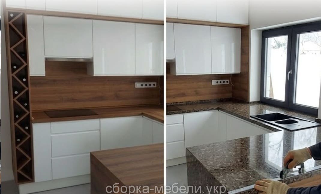 замена деревянной кухонной стоелшницы в Киеве